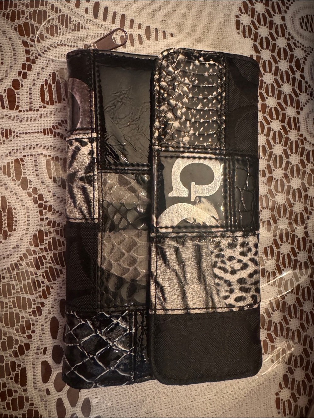 Black Patchwork wallet